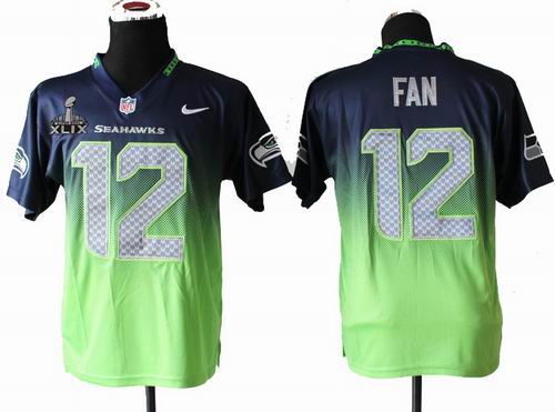 2015 Super Bowl XLIX Jersey Nike Seattle Seahawks 12th Fan Elite Drift II Fashion Jersey