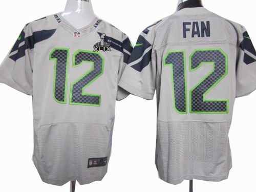 2015 Super Bowl XLIX Jersey Nike Seattle Seahawks 12th Fan Gray elite jerseys