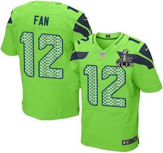 2015 Super Bowl XLIX Jersey Nike Seattle Seahawks 12th Fan green Elite Jersey