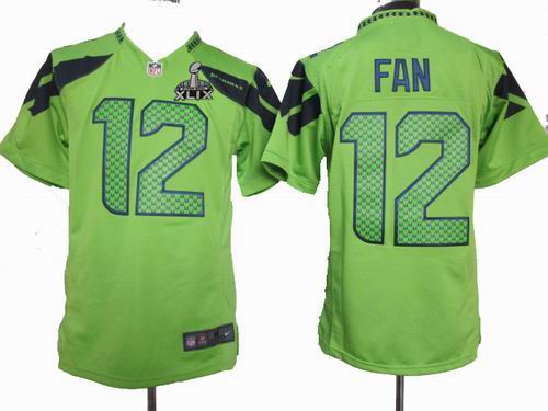 2015 Super Bowl XLIX Jersey Nike Seattle Seahawks 12th Fan green Game Jersey