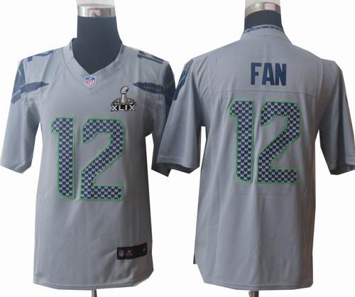 2015 Super Bowl XLIX Jersey Nike Seattle Seahawks 12th Fan limited grey Jersey