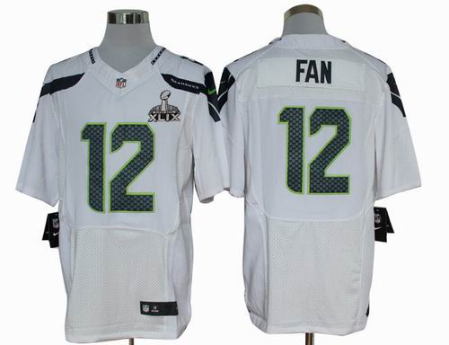 2015 Super Bowl XLIX Jersey Nike Seattle Seahawks 12th Fan white elite jerseys