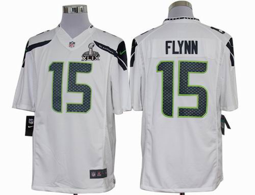 2015 Super Bowl XLIX Jersey Nike Seattle Seahawks 15# Matt Flynn White limited Jersey