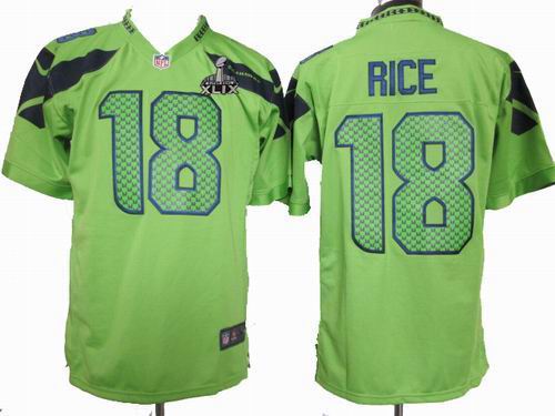 2015 Super Bowl XLIX Jersey Nike Seattle Seahawks 18# Sidney Rice green Game Jersey