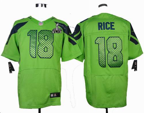 2015 Super Bowl XLIX Jersey Nike Seattle Seahawks 18# Sidney Rice green elite Jersey