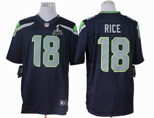 2015 Super Bowl XLIX Jersey Nike Seattle Seahawks 18# Sidney Rice team color limited Jersey