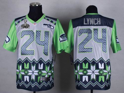 2015 Super Bowl XLIX Jersey Nike Seattle Seahawks 24 Marshawn Lynch Noble Fashion elite jerseys