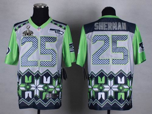 2015 Super Bowl XLIX Jersey Nike Seattle Seahawks 25# Richard Sherman Noble Fashion elite jerseys
