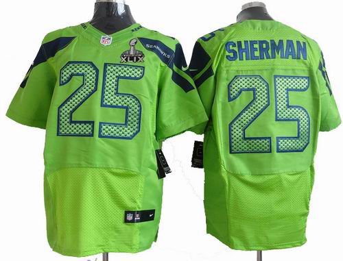 2015 Super Bowl XLIX Jersey Nike Seattle Seahawks 25# Richard Sherman green elite Jersey