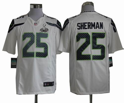 2015 Super Bowl XLIX Jersey Nike Seattle Seahawks 25# Richard Sherman white limited Jersey