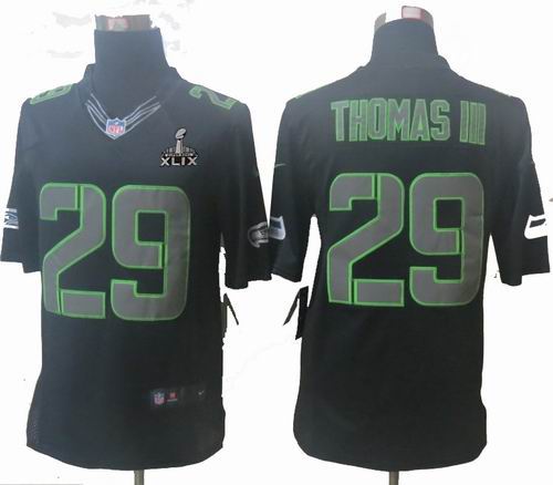 2015 Super Bowl XLIX Jersey Nike Seattle Seahawks 29# Earl Thomas III Impact Limited Black Jerseys