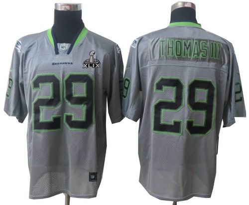 2015 Super Bowl XLIX Jersey Nike Seattle Seahawks 29# Earl Thomas III Lights Out grey Elite jerseys