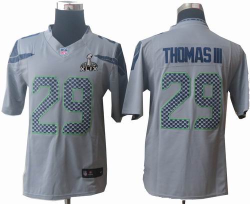 2015 Super Bowl XLIX Jersey Nike Seattle Seahawks 29# Earl Thomas III limited grey Jersey