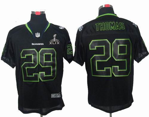 2015 Super Bowl XLIX Jersey Nike Seattle Seahawks 29# Earl Thomas Lights Out Black elite Jersey