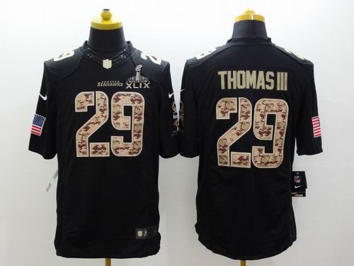 2015 Super Bowl XLIX Jersey Nike Seattle Seahawks 29# Earl Thomas Limited Black Salute To Service Jersey