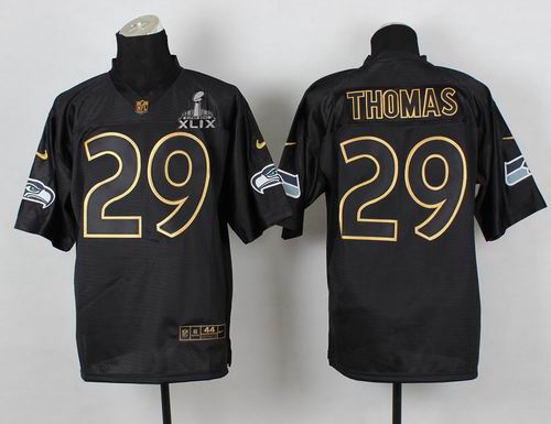 2015 Super Bowl XLIX Jersey Nike Seattle Seahawks 29# Earl Thomas PRO Gold lettering fashion jerseys