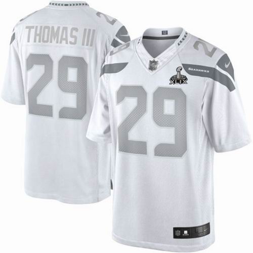 2015 Super Bowl XLIX Jersey Nike Seattle Seahawks 29# Earl Thomas Platinum White jerseys