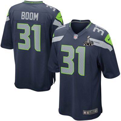 2015 Super Bowl XLIX Jersey Nike Seattle Seahawks 31# Kam Chancellor Legion of Boom blue elite jersesy