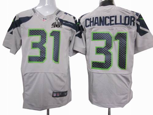 2015 Super Bowl XLIX Jersey Nike Seattle Seahawks 31# Kam Chancellor grey elite Jersey
