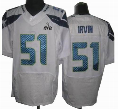 2015 Super Bowl XLIX Jersey Nike Seattle Seahawks 51# Bruce Irvin White Elite Jerseys