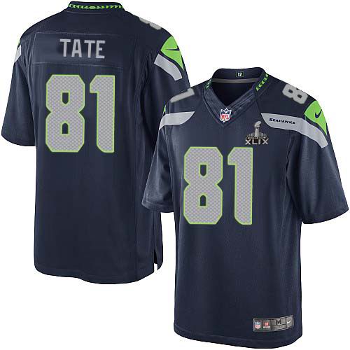 2015 Super Bowl XLIX Jersey Nike Seattle Seahawks 81# Golden Tate Team Color limited Jersey