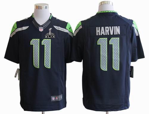 2015 Super Bowl XLIX Jersey Seattle Seahawks 11 Percy Harvin Blue limited Jerseys
