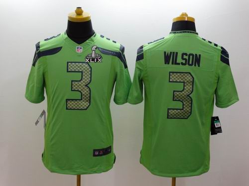 2015 Super Bowl XLIX Jersey Seattle Seahawks 3# Russell Wilson green Limited Jersey