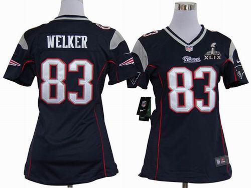 2015 Super Bowl XLIX Jersey Women 2012 nike New England Patriots #83 Wes Welker blue game jerseys