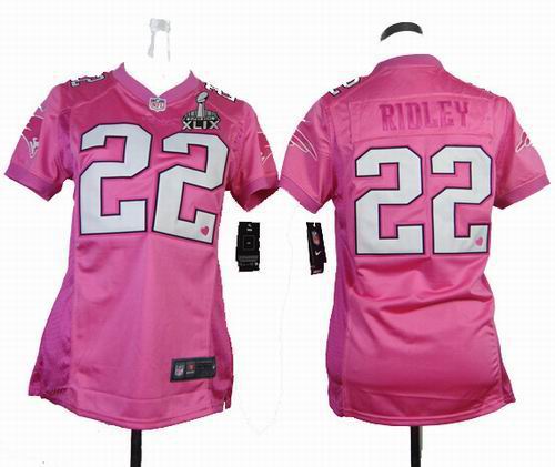 2015 Super Bowl XLIX Jersey Women Nike New England Patriots 22 Stevan Ridley Pink Love Jerseys