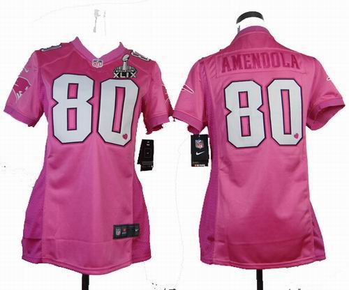 2015 Super Bowl XLIX Jersey Women Nike New England Patriots 80# Danny Amendola pink love Jerseys