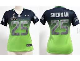 2015 Super Bowl XLIX Jersey Women Nike Seattle Seahawks #25 Richard Sherman Elite Drift II Fashion Jersey