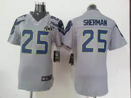 2015 Super Bowl XLIX Jersey Women Nike Seattle Seahawks #25 Richard Sherman gray game jersey