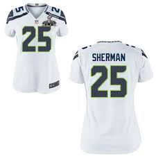 2015 Super Bowl XLIX Jersey Women Nike Seattle Seahawks #25 Richard Sherman white game jersey