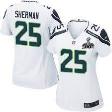 2015 Super Bowl XLIX Jersey Women Nike Seattle Seahawks #25 Richard Sherman white limited jersey