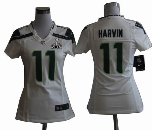 2015 Super Bowl XLIX Jersey Women Nike Seattle Seahawks 11# Percy Harvin Game white Jersey
