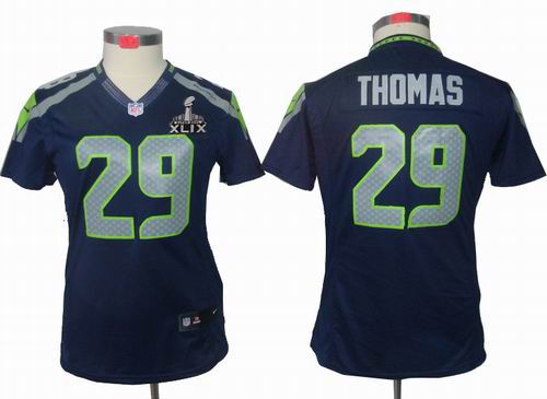 2015 Super Bowl XLIX Jersey Women Nike Seattle Seahawks 29# Earl Thomas team color limited Jersey