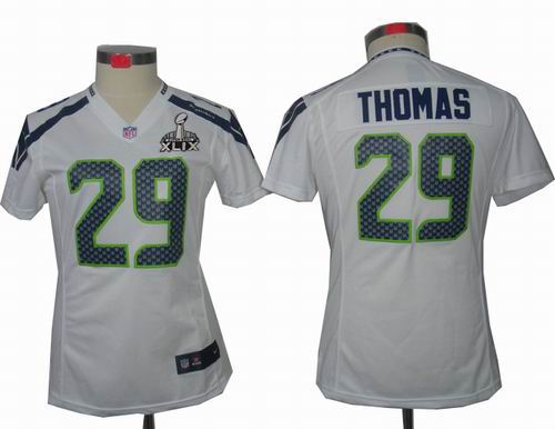 2015 Super Bowl XLIX Jersey Women Nike Seattle Seahawks 29# Earl Thomas white limited Jersey