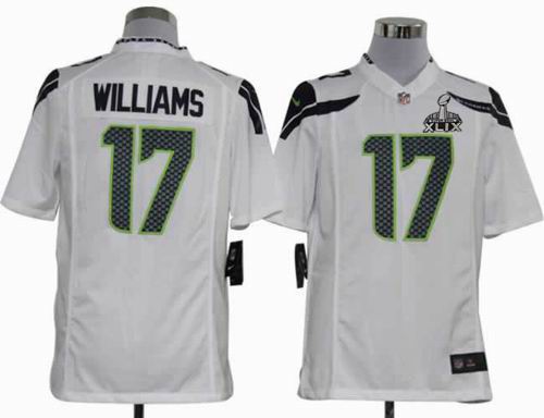 2015 Super Bowl XLIX Jersey Youth 2012 Nike Seattle Seahawks 17# Mike Williams Game white Jersey
