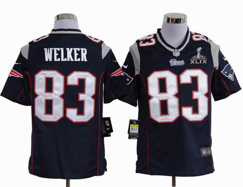2015 Super Bowl XLIX Jersey Youth 2012 nike New England Patriots #83 Wes Welker blue game jerseys