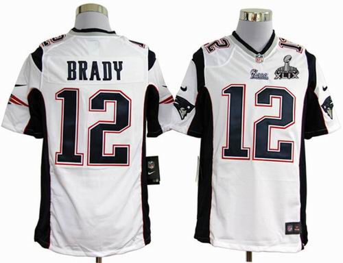2015 Super Bowl XLIX Jersey Youth 2012 nike New England Patriots 12# Tom Brady white game jerseys
