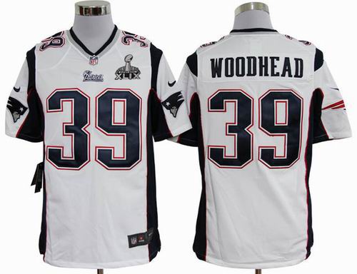 2015 Super Bowl XLIX Jersey Youth 2012 nike New England Patriots 39# Danny Woodhead White game Jersey