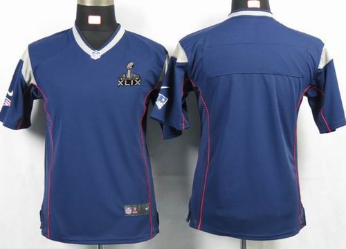 2015 Super Bowl XLIX Jersey Youth 2012 nike New England Patriots blank blue Portrait Fashion Game Jersey