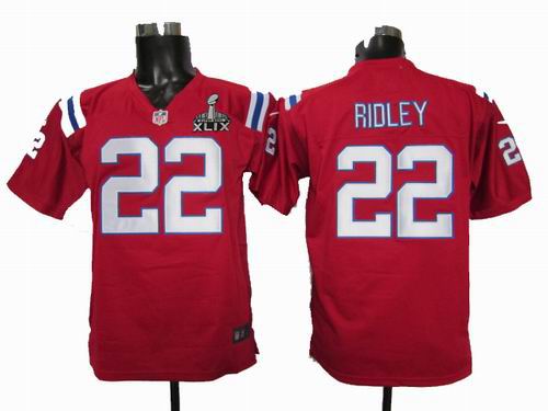 2015 Super Bowl XLIX Jersey Youth Nike New England Patriots 22 Stevan Ridley red game jerseys