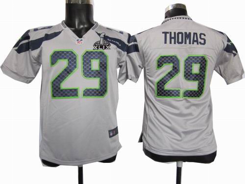 2015 Super Bowl XLIX Jersey Youth Nike Seattle Seahawks 29# Earl Thomas grey Game Jersey