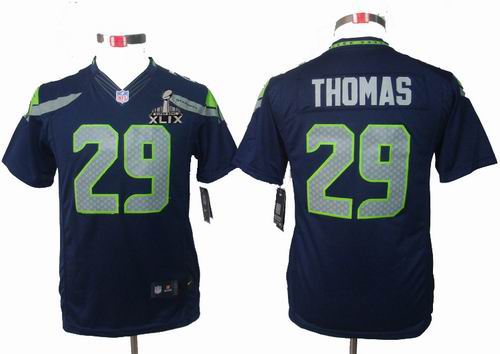 2015 Super Bowl XLIX Jersey Youth Nike Seattle Seahawks 29# Earl Thomas team color limited Jersey