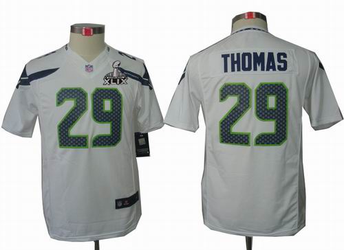 2015 Super Bowl XLIX Jersey Youth Nike Seattle Seahawks 29# Earl Thomas white limited Jersey