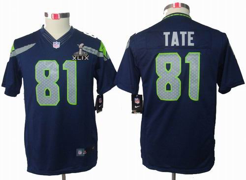 2015 Super Bowl XLIX Jersey Youth Nike Seattle Seahawks 81# Golden Tate limited Team Color Jersey