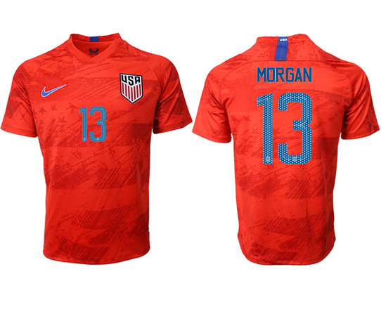 2019-20 USA 13 MORGAN Away Thailand Soccer Jersey