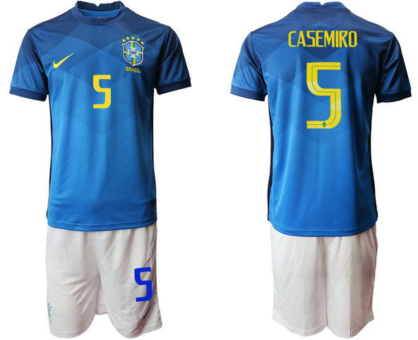 2020-21 Brazil 5 CASEMIRO Away Soccer Jersey