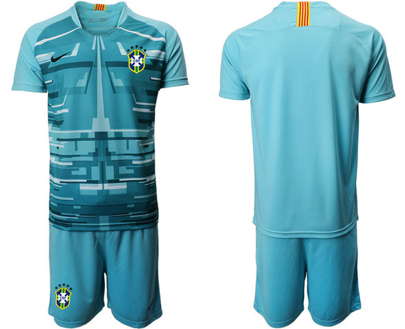 2020-21 Brazil Blue Goalkeeper Soccer Jersey